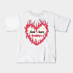 Slow burn romance bookish trope Kids T-Shirt